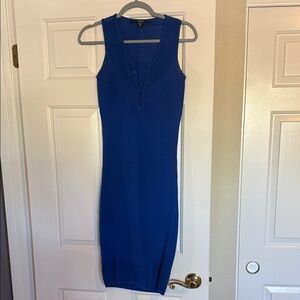 Guess by Marciano Cobalt Blue Sleeveless Midi Bodycon Dress